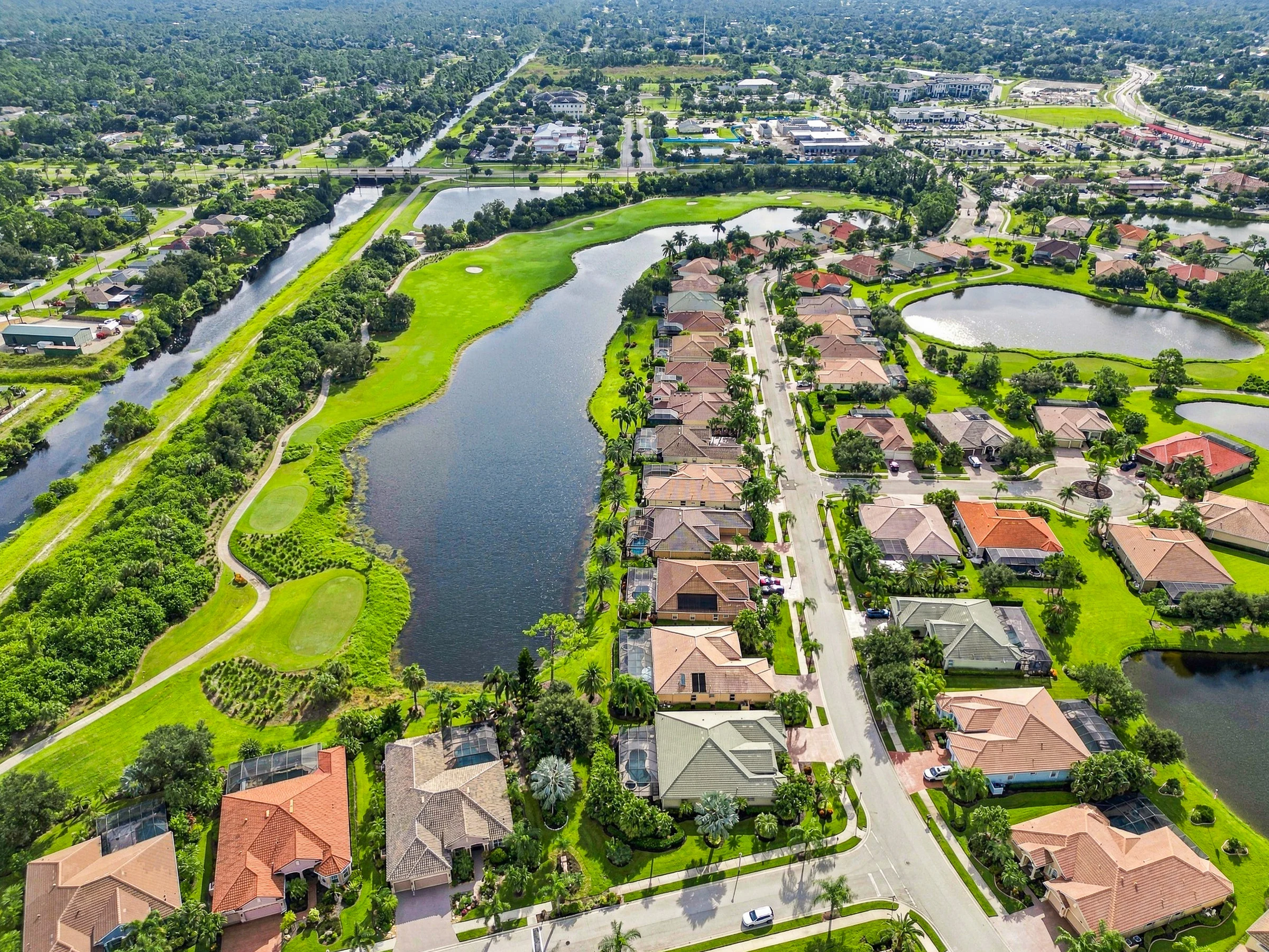 Lakes and neighborhood from above photographed by Vuzario