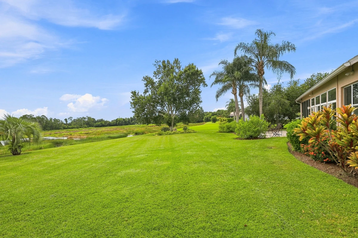 Green lawn and golf-course outlook photographed by Vuzario