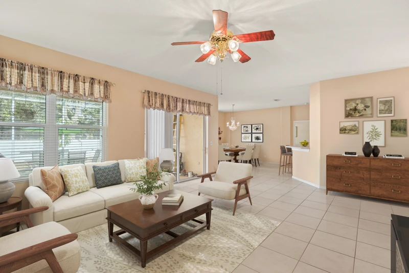 Virtually staged living room