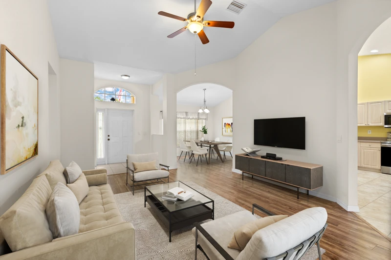 Virtually staged living room